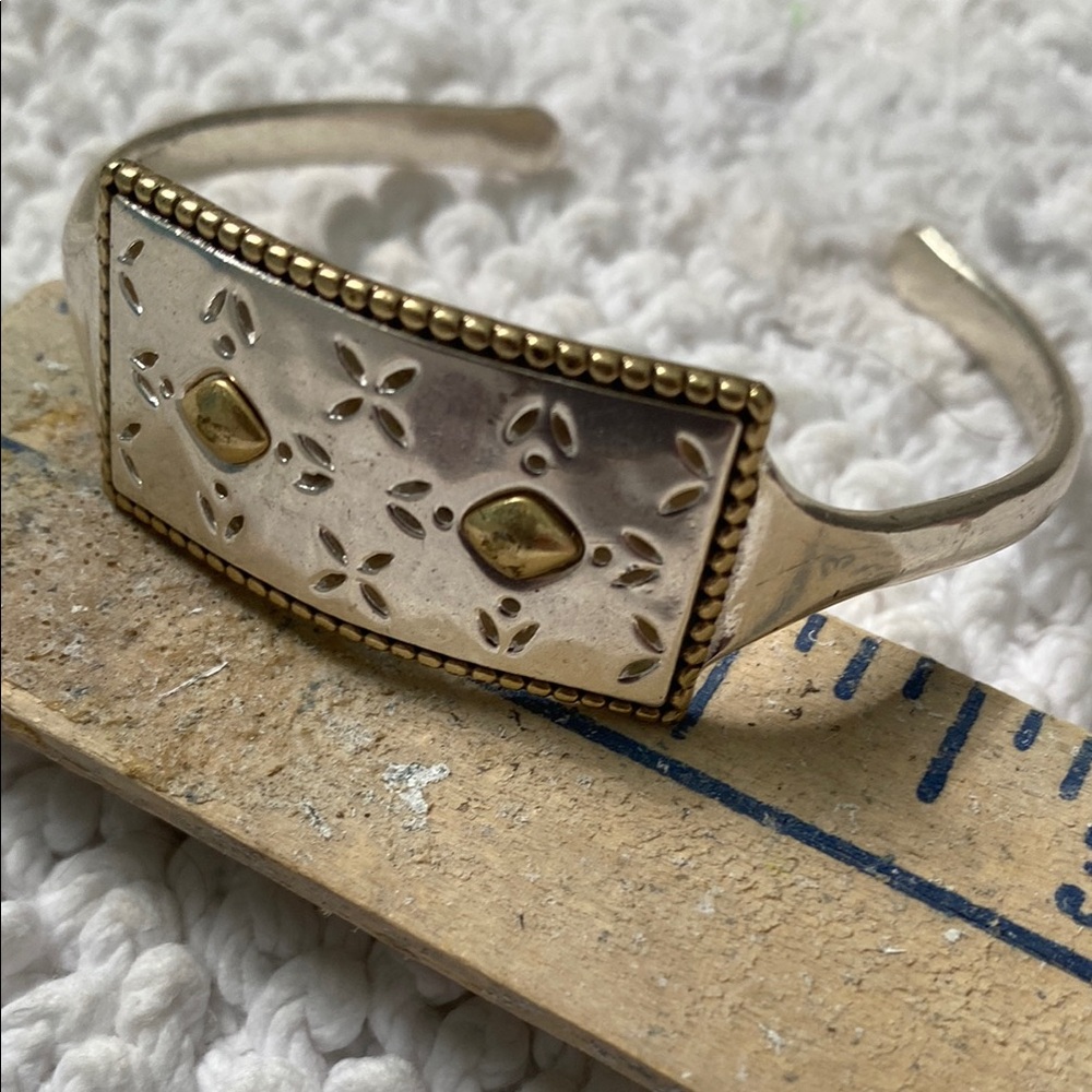 Elegant Silver and Gold-Tone Cuff Bracelet Lucky Brand